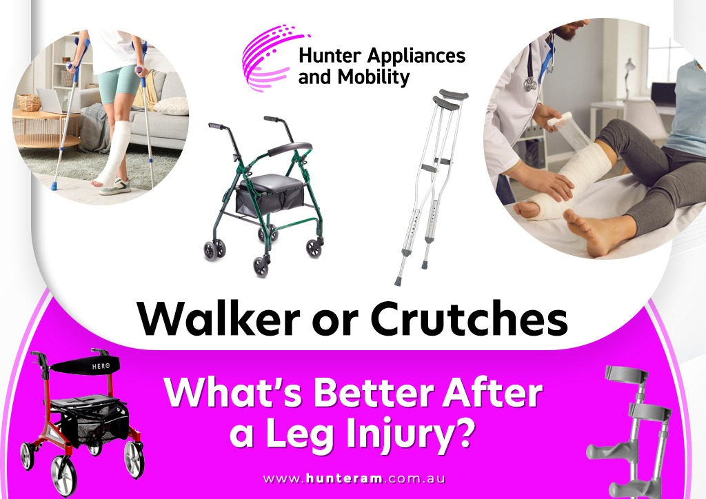 Comparison of a walker and crutches for leg injury recovery