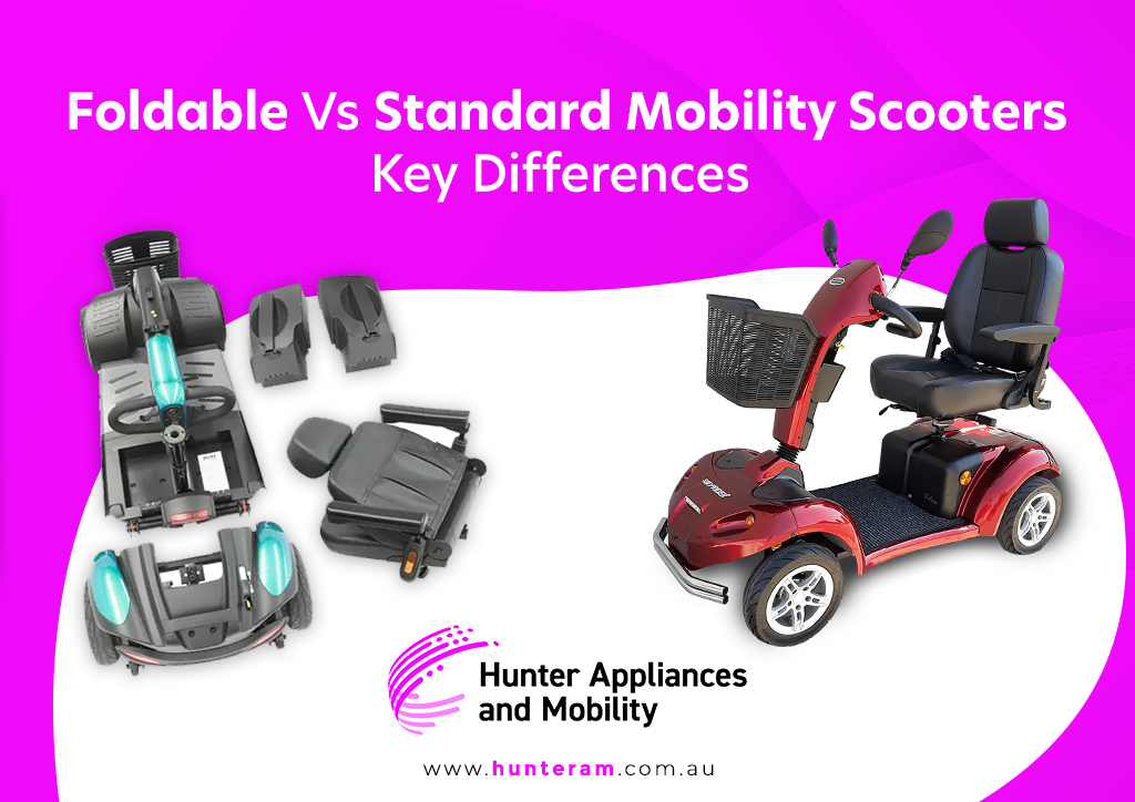 Compare foldable vs standard mobility scooters.