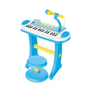 Lenoxx Children's Electronic Keyboard with Stand Musical Instrument Toy - Blue 2038