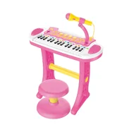 Lenoxx Children's Electronic Keyboard with Stand Musical Instrument Toy - Pink 2039