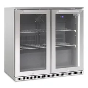 Husky 190L Double Door Alfresco Drinks Chiller MKII in Stainless Steel with Black Interior ALFC2840ELB