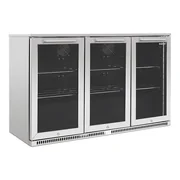 Husky 307L Triple Door Alfresco Drinks Chiller MKII in Stainless Steel with Black Interior ALFC3840ELB