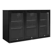 Husky 307L Triple Door Alfresco Drinks Chiller MKII in Black with Black Interior ALFC3BK840ELB