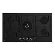 Beko 90cm Black Tempered Glass Gas Cooktop BCT90GG1