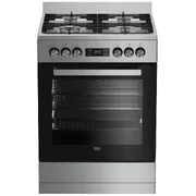 Beko 60cm Dual Fuel Freestanding Oven - Stainless Steel BFC60GMX