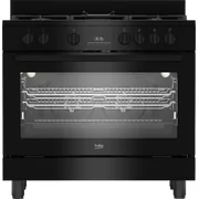 Beko 90cm Twin Fan Freestanding Cooker with Gas Cooktop BFCB917GMB