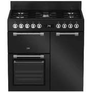 Beko 90cm Multifunction Dual Fuel Freestanding Oven - Anthracite BRC916GMAN