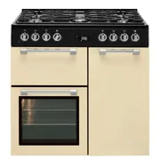 Beko 90cm Multifunction Dual Fuel Cream Freestanding Oven