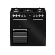 Beko 90cm Multifunction Dual Fuel Freestanding Oven - Black BRC916GMB