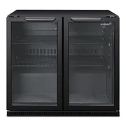 Husky 203L Double Door Homebar Drinks Chiller - Black C2HHMBBKAU