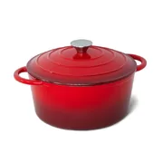 Healthy Choice 26cm Enamelled Cast Iron French Oven Casserole 4.7L - Red CIC26R