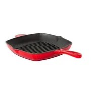 Healthy Choice Enamelled Cast Iron Square Grill Pan 44 x 30 x 4.7 cm - Red CIFP03