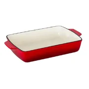Healthy Choice Enamelled Cast Iron 38.5x23cm Rectangular Roaster 3.4L - Red CIR04