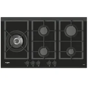 Whirlpool 90cm 5 Burner Gas Glass Cooktop - Black GGW870NBAUS