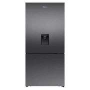 Hisense 500L PureFlat Bottom Mount Fridge with Non-plumbed Water Dispenser - Dark Stainless Steel HRBM500TBW
