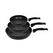 Healthy Choice 3 Piece Forged Frying Pan Set - Black Marble KS030