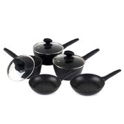 Russell Hobbs Black Marble 5pc Cookware Set RHCWS5BM