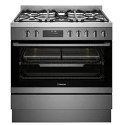 Westinghouse 90cm Dual Fuel Pyrolytic Freestanding Cooker with SteamBake - Dark Stainless Steel WFEP9717DD
