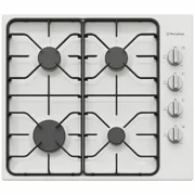 Westinghouse 60cm 4 Burner Natural Gas Cooktop - White Enamel WHG640WC