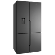 Westinghouse 564L Quad Door Fridge Plumbed - Matte Charcoal Black WQE5750BB
